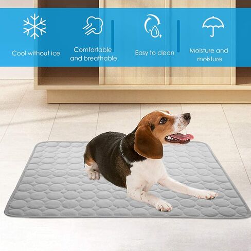بساط تبريد للكلاب، بساط تبريد للحيوانات الأليفة للكلاب، لا يحتاج إلى ماء أو كهرباء، وسادة تبريد للكلاب لبيوت الكلاب والأقفاص والسيارات، بساط تبريد من الحرير الجليدي الداخلي والخارجي للكلاب الكبيرة جدًا والقطط والحيوانات in Kuwait