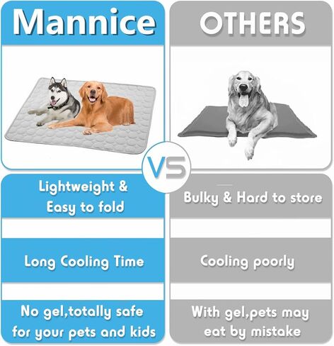 بساط تبريد للكلاب، بساط تبريد للحيوانات الأليفة للكلاب، لا يحتاج إلى ماء أو كهرباء، وسادة تبريد للكلاب لبيوت الكلاب والأقفاص والسيارات، بساط تبريد من الحرير الجليدي الداخلي والخارجي للكلاب الكبيرة جدًا والقطط والحيوانات in Kuwait