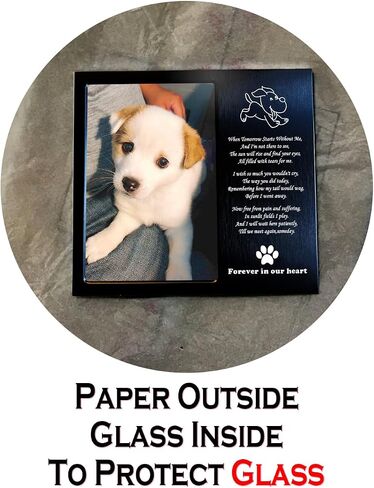 Dog Memorial Gifts for Loss of Dog, Rainbow Bridge Dog Memorial Picture Frame, 4x6 Inches, Personalized Metal (DBRu) in Saudi Arabia
