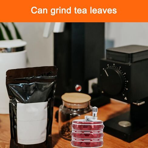 مطحنة توابل من الألومنيوم، مطحنة توابل معدنية متعددة الأغراض مع وعاء مخبأ، مطحنة كبيرة قابلة للاستخدام مع غطاء علوي شفاف، أحمر للتوابل (أحمر) in Kuwait