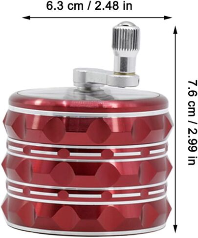 مطحنة توابل من الألومنيوم، مطحنة توابل معدنية متعددة الأغراض مع وعاء مخبأ، مطحنة كبيرة قابلة للاستخدام مع غطاء علوي شفاف، أحمر للتوابل (أحمر) in Kuwait