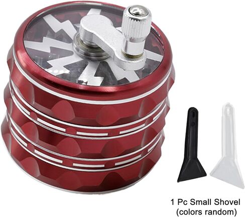 مطحنة توابل من الألومنيوم، مطحنة توابل معدنية متعددة الأغراض مع وعاء مخبأ، مطحنة كبيرة قابلة للاستخدام مع غطاء علوي شفاف، أحمر للتوابل (أحمر) in Kuwait