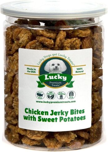 Lucky Premium Treats Chicken Bites – Small, Crunchy Dehydrated Chicken Dog Treats for Snacking & Training Rewards, Bite Size for Small to Large Dogs (14 oz) in Kuwait