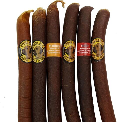 Bowser Beer Turkey & Beef Doggy Sausage Cigars - 6 Pack in Saudi Arabia
