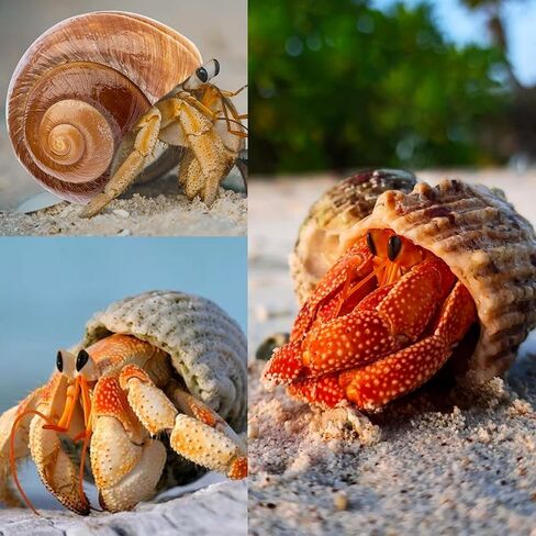 6 PCS Large Hermit Crab Shells Natural Conch Shell Size 2.8" - 3.9", Opening Size 1.5" - 2.5", Turbo Seashells for Hermit Crab Supplies, Hermit Crab Accessories and Beach Decoration Large Sea Shell in Saudi Arabia