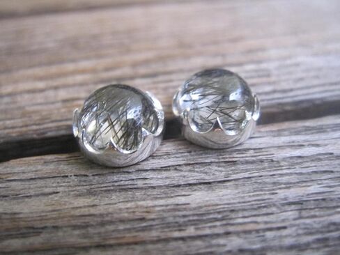8mm Smoky Quartz Stud Earrings Solid 925 Sterling Silver c70 in Saudi Arabia