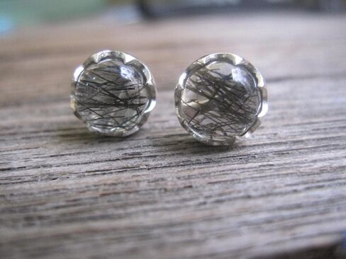 8mm Smoky Quartz Stud Earrings Solid 925 Sterling Silver c70 in Saudi Arabia