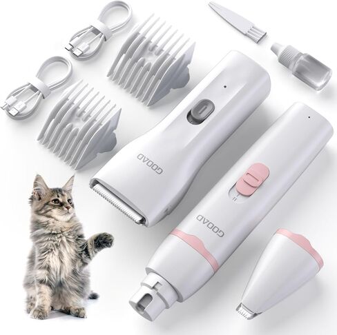 Cat Clippers for Matted Hair, Quiet Cat Shaver for Long Hair, Cordless Cat Hair Trimmer for Grooming, Cat Paw Trimmer Nail Grinder,Pet Shaver Cat Grooming Kit for Cats Small Dogs Animals(Blue) in Kuwait