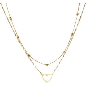 PINKRAY Layered Heart Sun Necklace Pendant Handmade 18k Gold Plated Choker Layering Long Necklace for Women Girls Gift