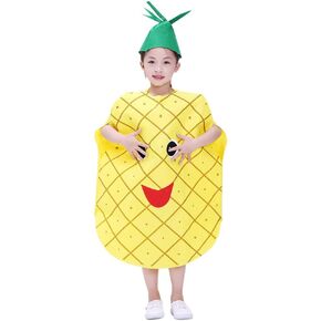 NUOBESTY 1Pc Kids Fruit Vegetable Design Costume Halloween Pineapple Outfit Kiwi Pineapple Costume Creative Funny Fruit