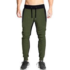 Men's Joggers Lightweight Closed Bottom Running Pants Athletic Sweatpants with Long Zipper Pockets