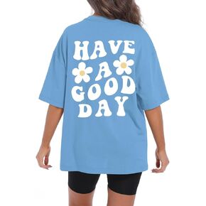 Slogan Graphic Boyfriend Tees Gym Oversized Aesthetic Letter Print T Shirts for Women Trendy Drop Shoulder Tshirt