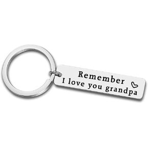 XGAKWD Father's Day Keychain Gifts for Grandpa - Remember I Love You Grandpa Jewelry, Birthday Christmas Key Chain Gift for Grandfather