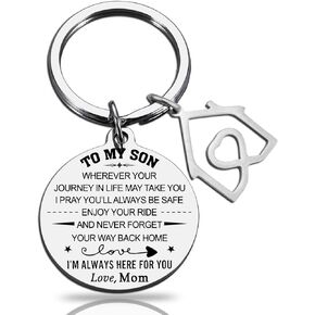 OEHEDOU Son Stocking Stuffers For Teenage Boys Teen Boys To My Son Keychain Gifts For Son From Mom Coming-Of-Age Gifts Son Christmas Gifts For Adult Son Birthday Gifts Valentine’s Day Gift