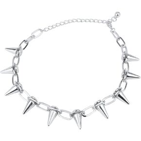 Just Follow Spike Chokers for Women Girls Choker Goth Necklaces Mens Chain Choker Collar Punk Streetwear Handmade Adjustable Vintage Rivet Jewelry