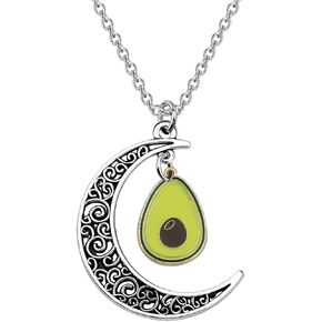 MYOSPARK Avocado Moon Necklace Avocado Jewelry Gift for Avocado Lovers Best Friend Fruit Lover Gift