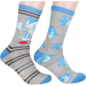 Sega Sonic The Hedgehog Supersonic Speed Novelty Crew Socks Two Pack