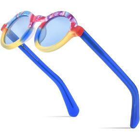 HEPIDEM Matte Acetate Vintage Retro Round Polarized Sunglasses for Women 9270T