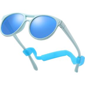 نظارات شمسية DUCO Aviator للأطفال الأولاد والبنات نظارات شمسية مستقطبة مرنة عتيقة مع حزام حماية من الأشعة فوق البنفسجية DK030 in Kuwait