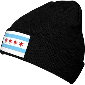 MANQINF Cute Flag Beanie Hats for Men Women Winter Knit Hat Warm Slouchy Patriotic Beanies Cuffed Skull Cap