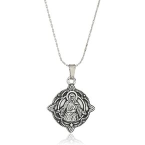 Alex and Ani Womens Jesus 32" EN, Necklace Necklace, Rafaelian Silver, Expandable