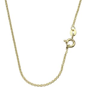 18k Gold-Flashed Sterling Silver 1.3mm Fine Cable Nickel Free Chain Necklace Italy
