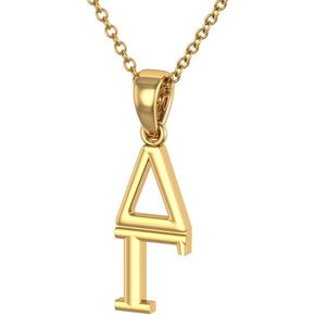 Delta Gamma Vertical Yellow Gold Plated Sterling Silver with 18" Chain