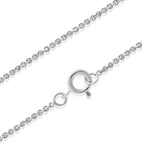 SEA OF ICE Cable Chain Necklace –Silver 1mm Round Cable Chain Necklace for Women and Men – 925 Sterling Silver Spring Ring Jewelry Chain – Multisize Length Silver Chain Unisex
