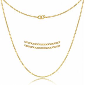 FAIRETE Dainty Sterling Silver Necklace Chains for Women, Trendy Minimalist Dailywear Jewelry 18K Gold over Silver Simple Thin Layered Chain Available in 16, 18, 20, 22, 24 Inch