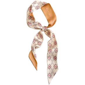 IMLECK Khaki Pattern Style Scarf Head Hair Ribbon Handbag Handle Tie Neckerchief Scarf for women