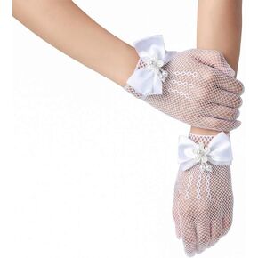 SlenyuBridal Girls Flower Girl Gloves Lace Special Occasion Gloves for Wedding Pageant Party Formal Pageant Prom Gloves