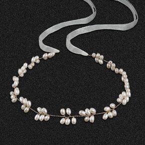 Tanfeine Flower Girl Headpiece, Pearl Wedding Headband for Girls, Princess All Pearls Hair Accessories Pearl Headband for Birthday, Party, First Communion,Wedding in Kuwait