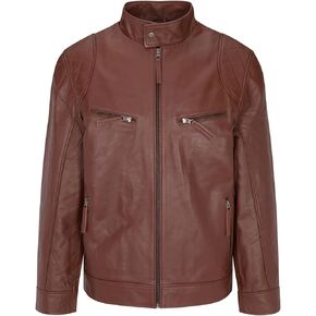Leather Phantom Jacket - 100% Real Leather Men's Jacket (Premium Quality) - Outerwear Casual Look with Zipper Closure