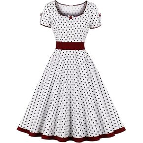 Women's 1950s Retro Style Rockabilly Dress Plaid Cap Sleeve Vintage Swing Dress
