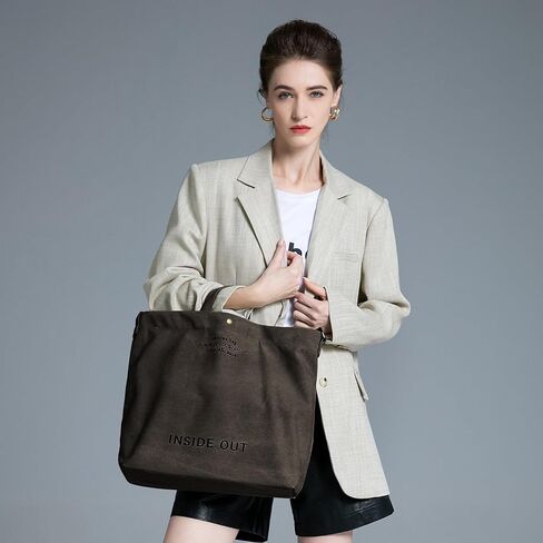 Big Canvas Tote Handbags Work Shoulder Crossbody Bag Casual Handbags Big Capacity Shoulder Shopping Bag Large Shoulder Bag in Saudi Arabia