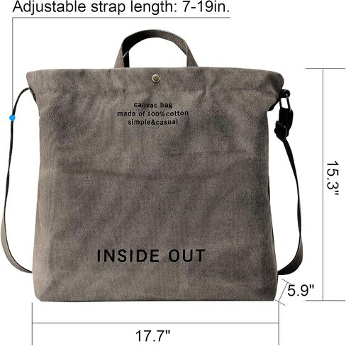 Big Canvas Tote Handbags Work Shoulder Crossbody Bag Casual Handbags Big Capacity Shoulder Shopping Bag Large Shoulder Bag in Saudi Arabia