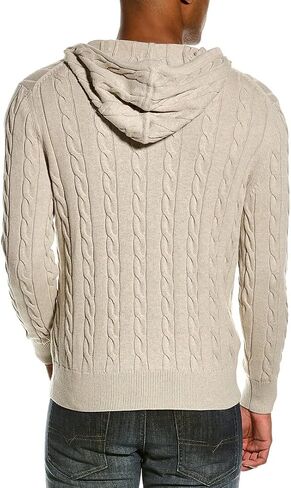 Brooks Brothers Men's Cotton Cable Knit Full Zip Hoodie Sweater in Saudi Arabia