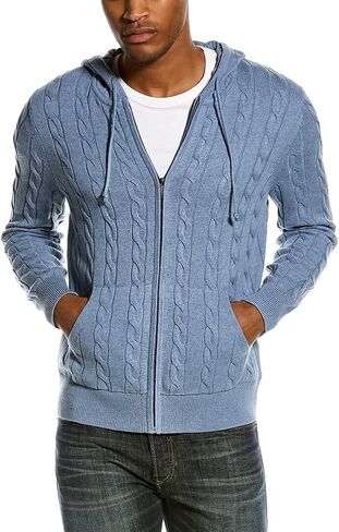 Brooks Brothers Men's Cotton Cable Knit Full Zip Hoodie Sweater in Saudi Arabia