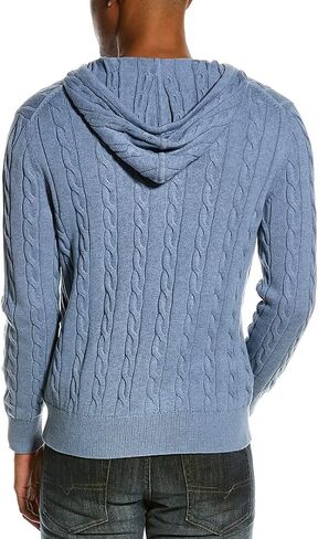 Brooks Brothers Men's Cotton Cable Knit Full Zip Hoodie Sweater in Saudi Arabia