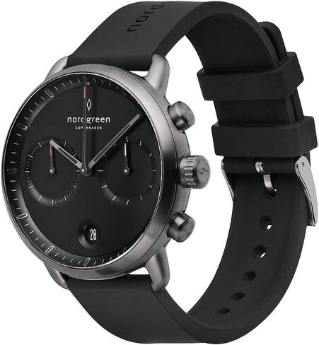 Nordgreen Pioneer Men's Gun Metal Chronograph Watch with Black Dial and Interchangeable Straps in Saudi Arabia