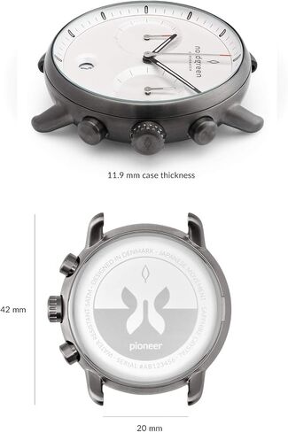 Nordgreen Pioneer Men's Gun Metal Chronograph Watch with Black Dial and Interchangeable Straps in Saudi Arabia