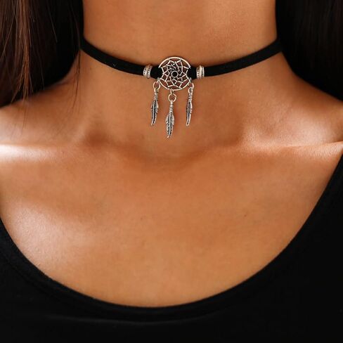 قلادة جاكاوين دريم كاتشر، قلادة بياقة مخملية سوداء للنساء والفتيات NK282 in Kuwait