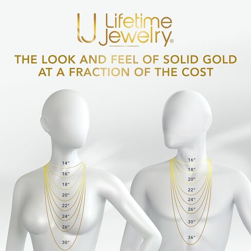 LIFETIME JEWELRY 10mm Rope Chain Necklace 24k Real Gold Plated for Women and Men in Saudi Arabia