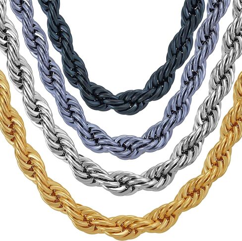 LIFETIME JEWELRY 10mm Rope Chain Necklace 24k Real Gold Plated for Women and Men in Saudi Arabia