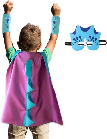 Superhero Masks Party Favors for Kid, kids superhero capes Dinosaur Cape Felt Mask Costumes Cosplay Children Masquerade Cosplay Eye Masks in Kuwait