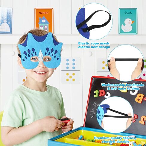 Superhero Masks Party Favors for Kid, kids superhero capes Dinosaur Cape Felt Mask Costumes Cosplay Children Masquerade Cosplay Eye Masks in Kuwait