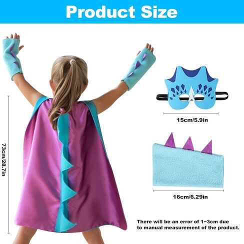 Superhero Masks Party Favors for Kid, kids superhero capes Dinosaur Cape Felt Mask Costumes Cosplay Children Masquerade Cosplay Eye Masks in Kuwait
