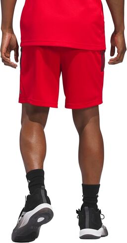 adidas Men's Legends 3-Stripes Shorts, Better Scarlet/Aurora Black, Medium/5" Inseam in Saudi Arabia