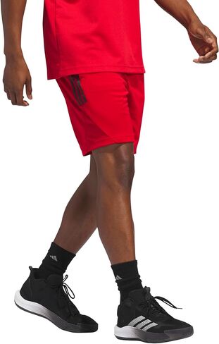 adidas Men's Legends 3-Stripes Shorts, Better Scarlet/Aurora Black, Medium/5" Inseam in Saudi Arabia
