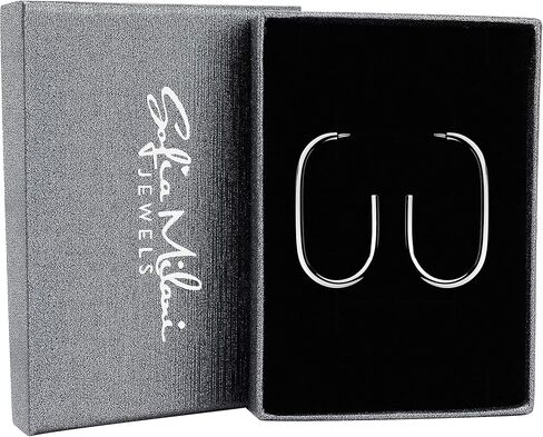 SOFIA MILANI - Women's Earrings 925 Silver - Curved Stud Earring - E1305 in Kuwait